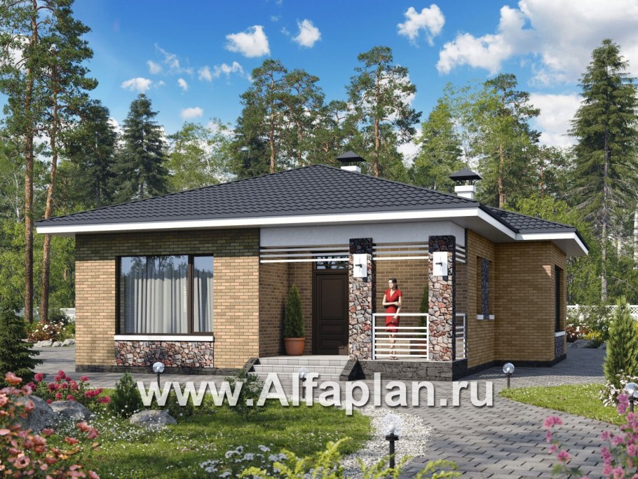 Одноэтажный дом Альфаплан