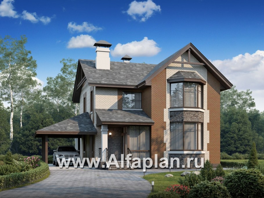 Навес с балконом к дому