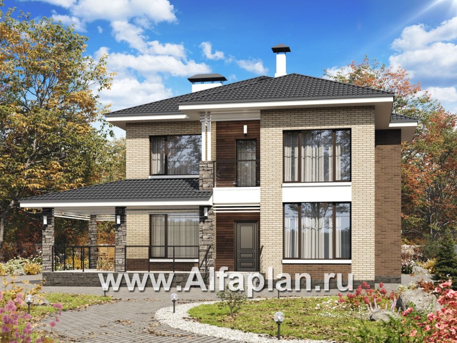 Проект двухэтажного дома Альфаплан
