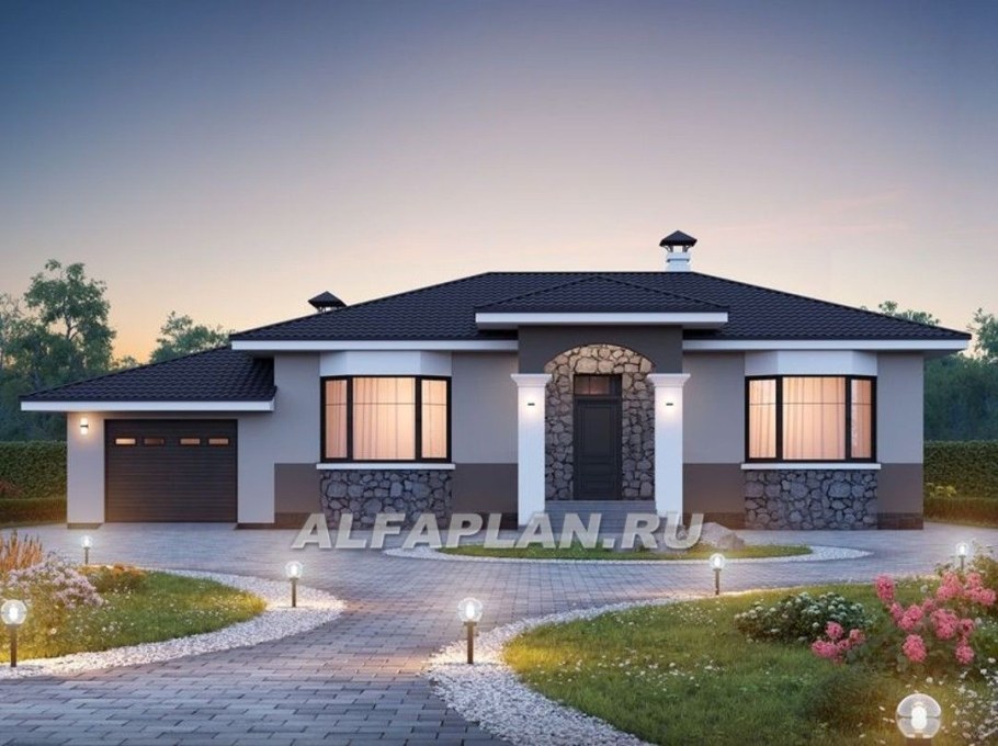 Альфаплан одноэтажные дома с гаражом