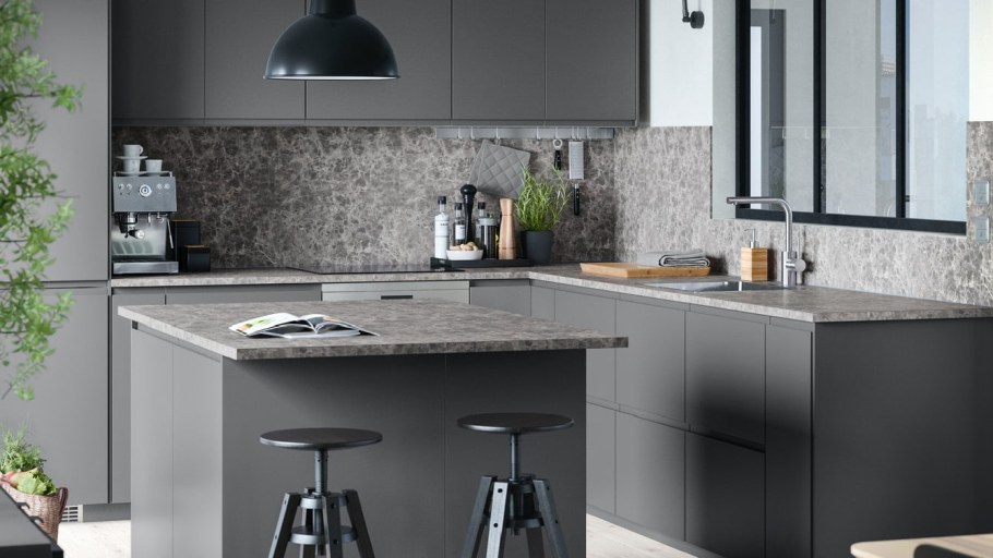 Икеа кухня метод Воксторп темно серая