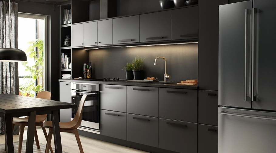 Кухня икеа графит