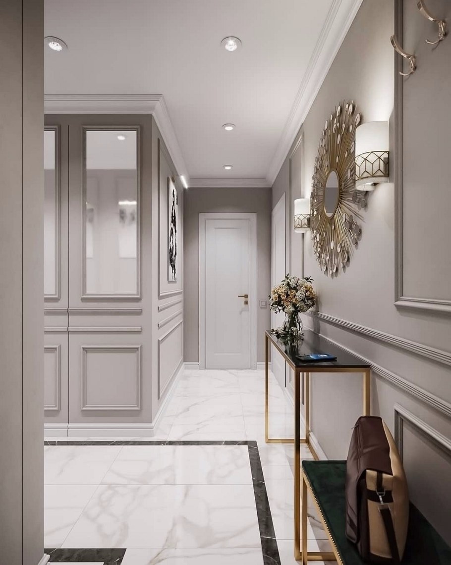 Молдинги в интерьере прихожей