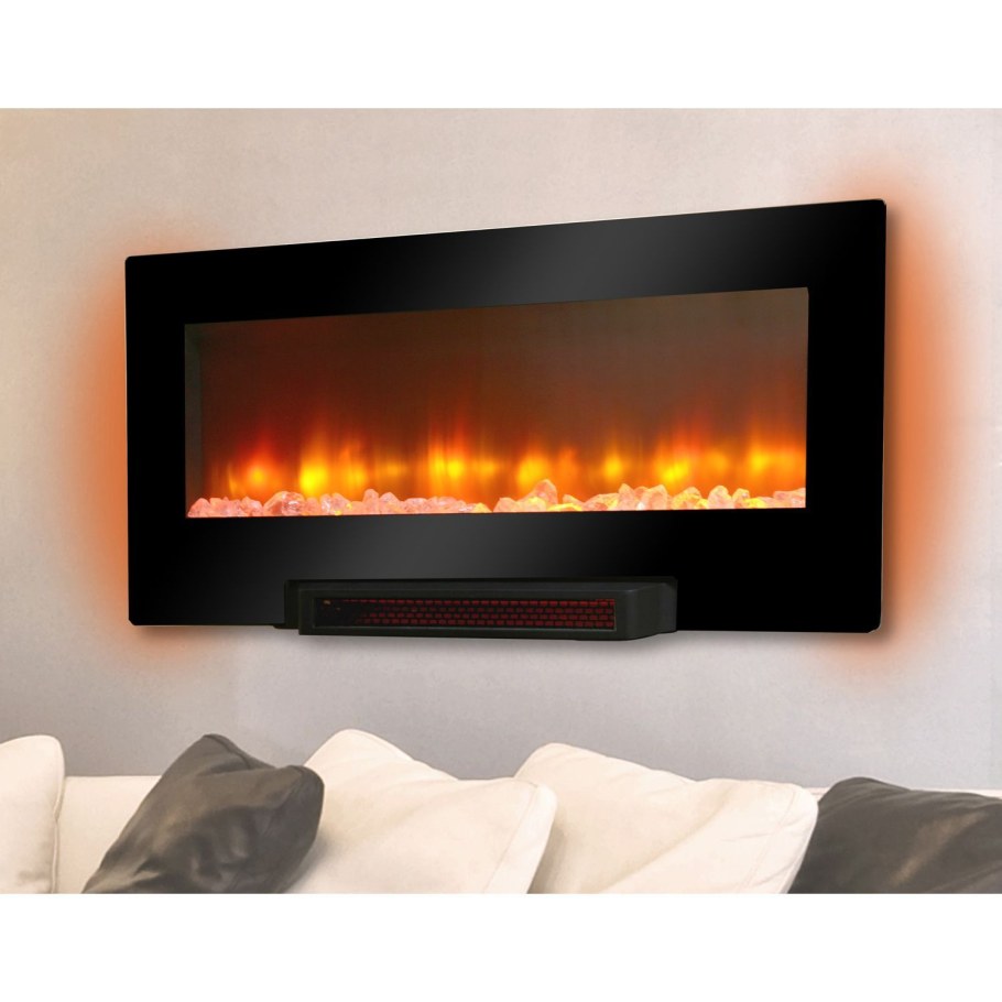 Электрический камин под телевизором