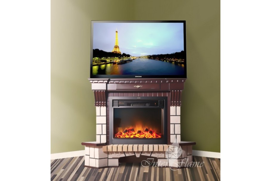 Электрический камин INTERFLAME Panoramic 25 + портал Exterion угловой