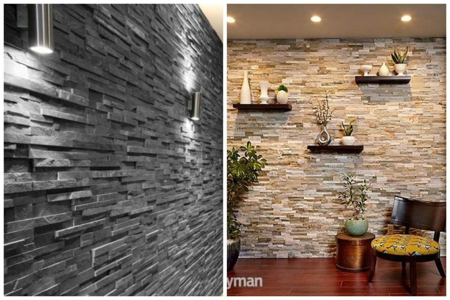 Каменная стена в интерьере