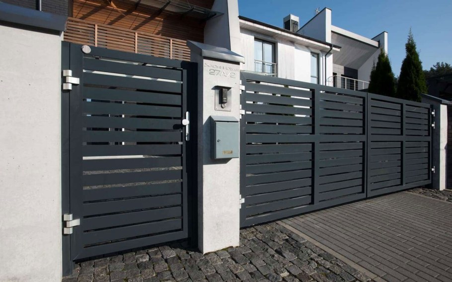 Распашные ворота алюминиевые Алютех