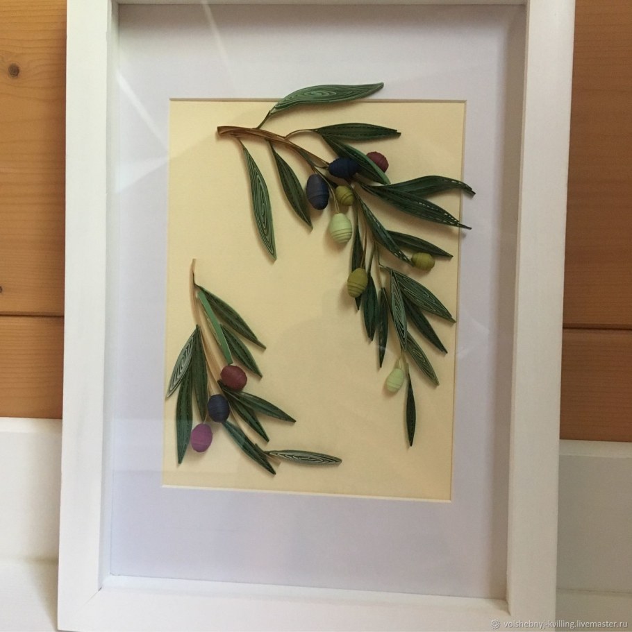 Холст с веточками оливы