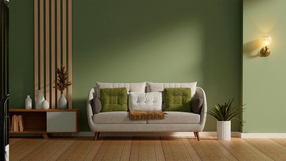 Стены в цвете авакадо в интерьер