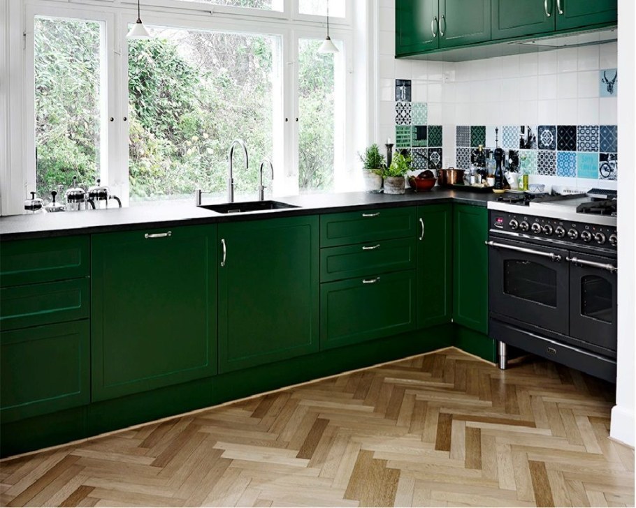 Кухня икеа Будбин зеленая