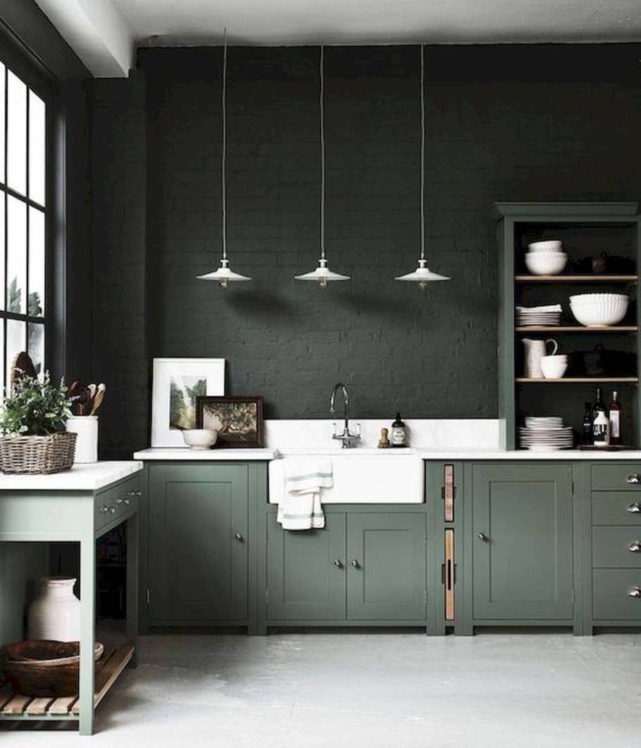 Икеа кухни темна зелёная