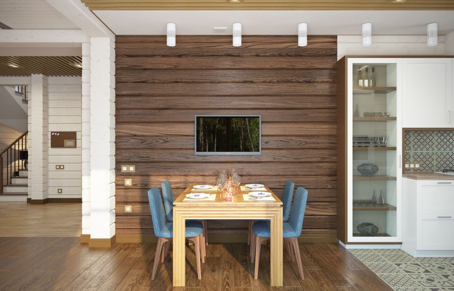 Имитация бруса в интерьере