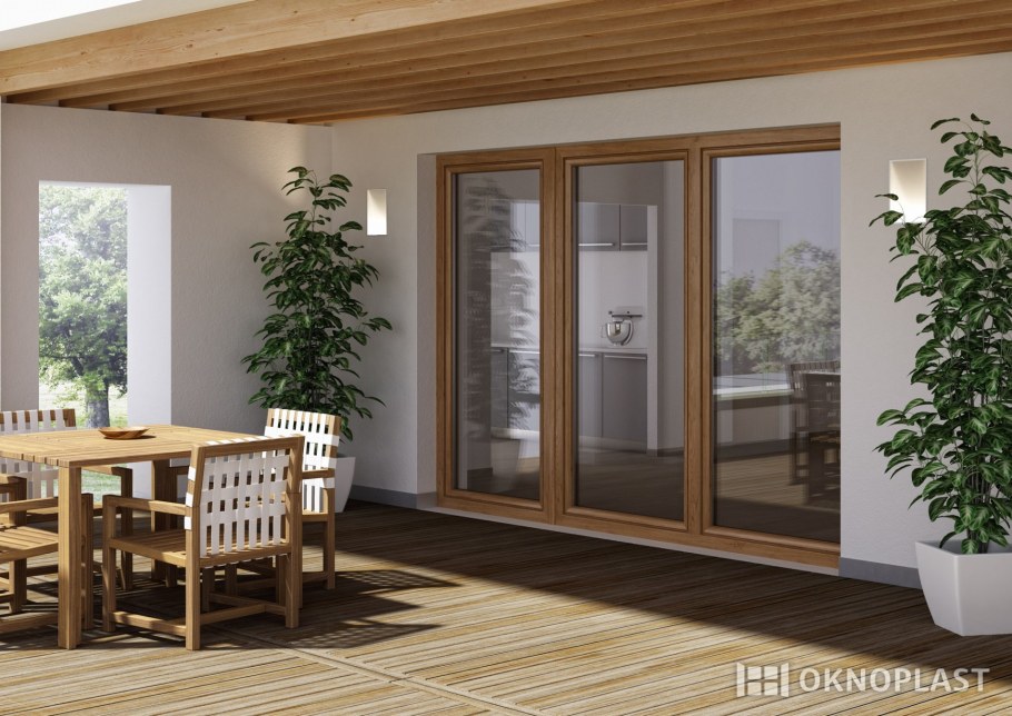 Двойная стеклянная дверь на террасу