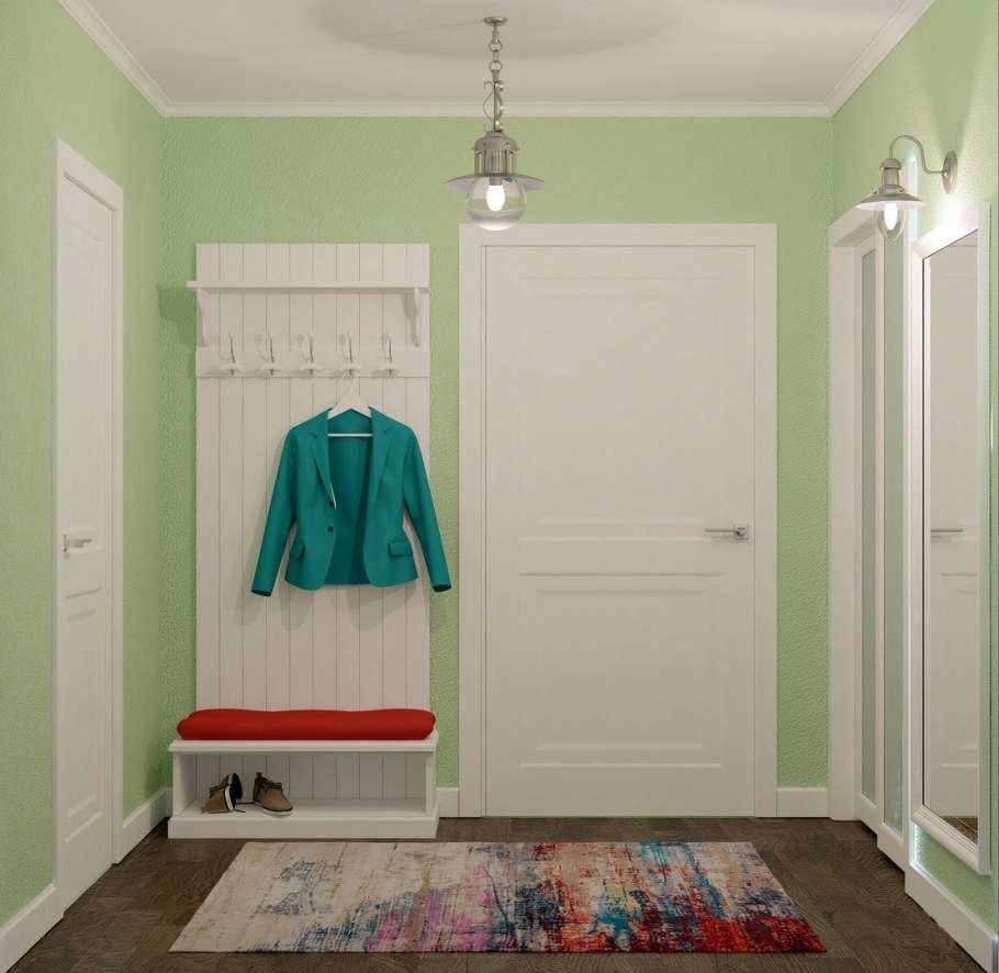 Прихожая в зеленом цвете