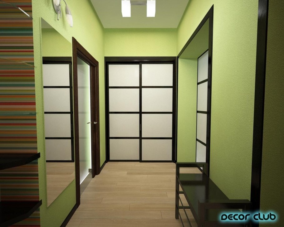 Прихожая в зеленом цвете