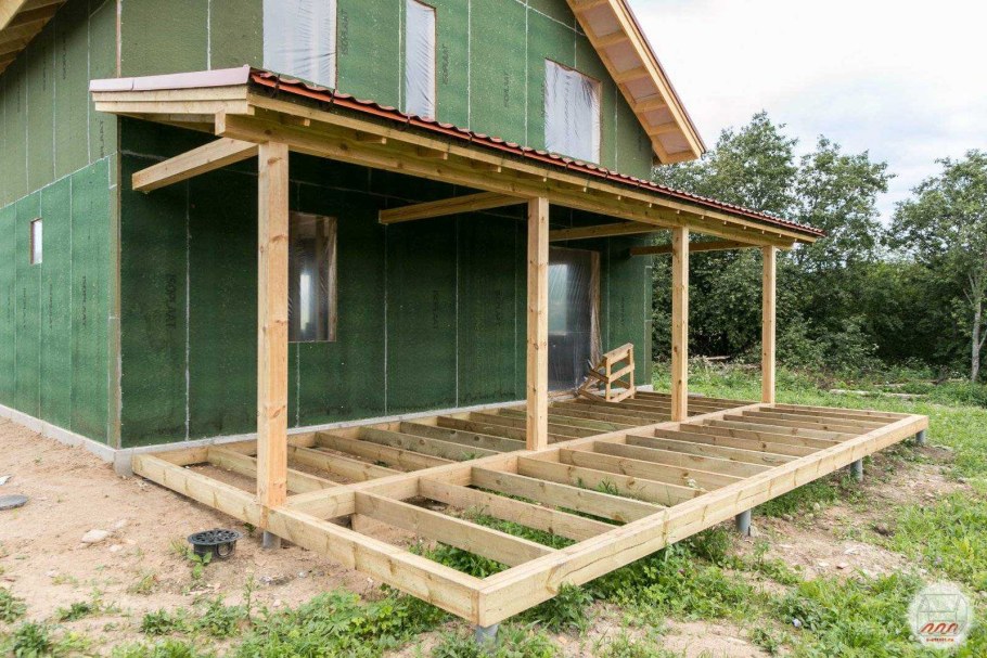 Каркасная веранда к дому