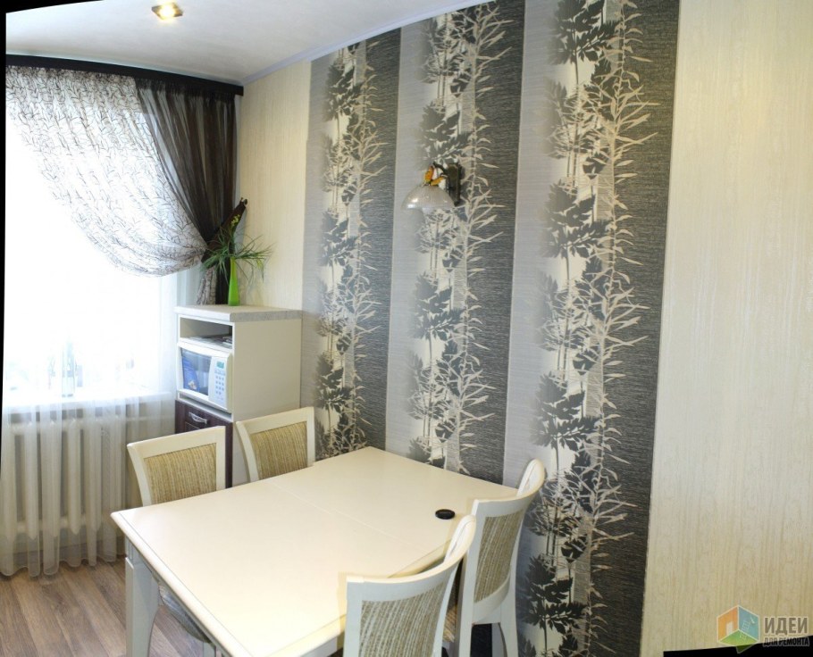 Обои компаньоны в интерьере кухни