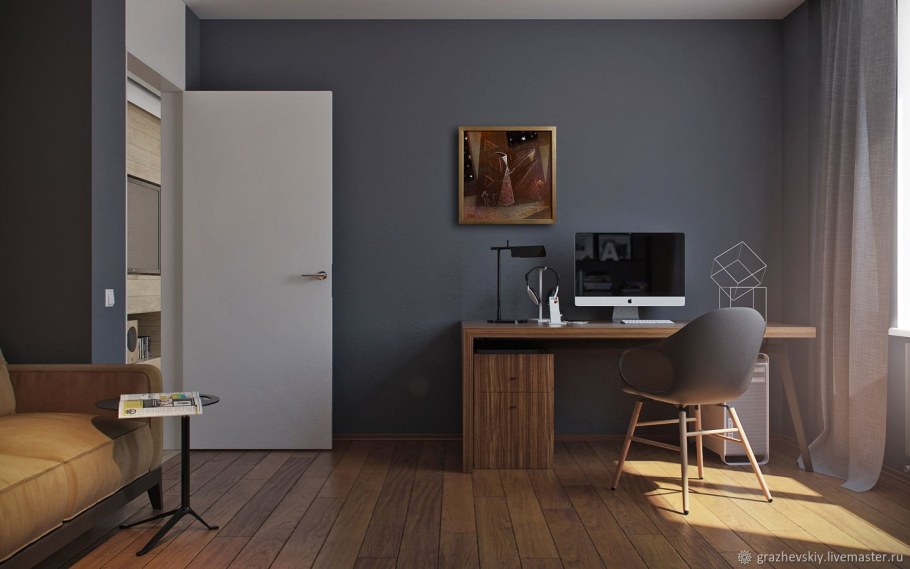 Серые стены в интерьере