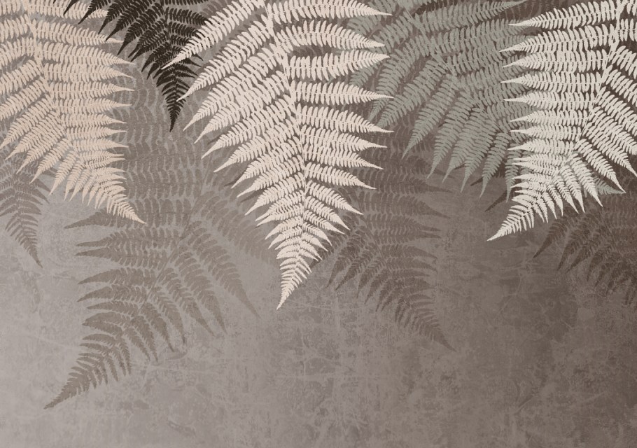 Листья папоротника на стене