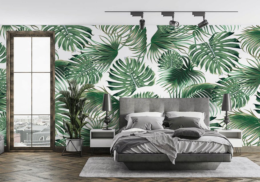 Фотообои с листьями на стену