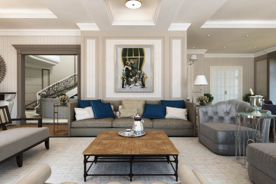 Гостиная Неоклассика 35м2