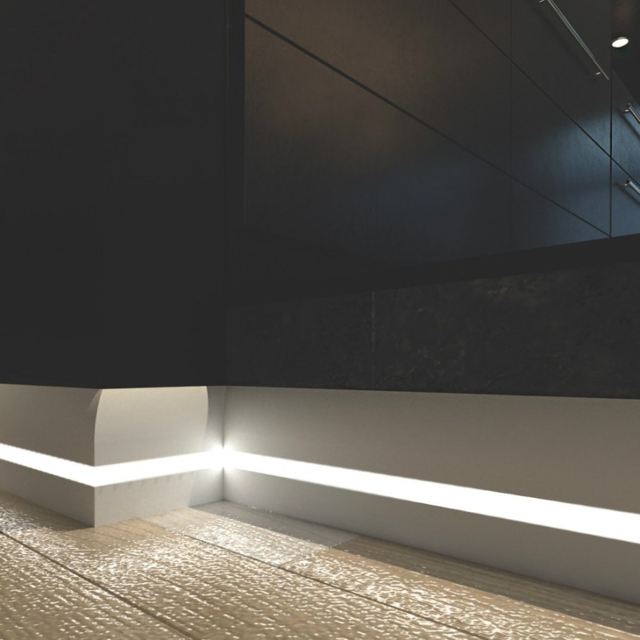 Напольный плинтус с подсветкой PN 050 led Евровуд