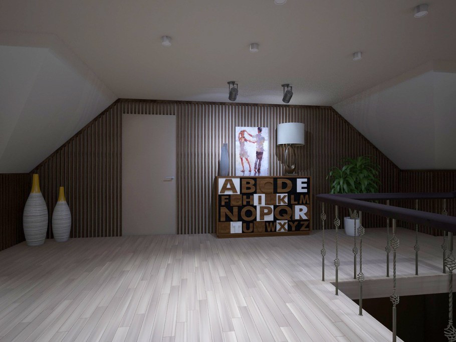 Отделка мансарды