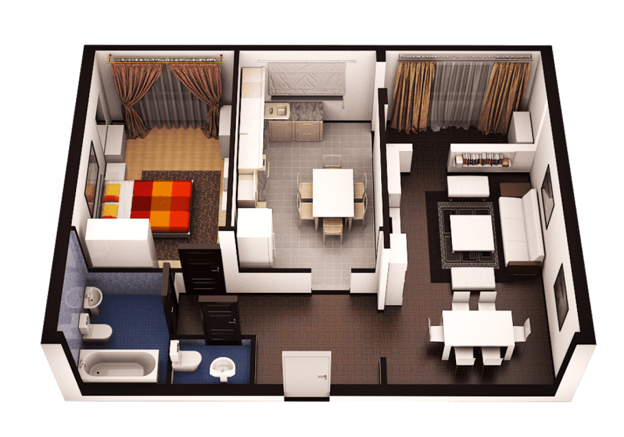 Планировка пик евродвушка 60м2