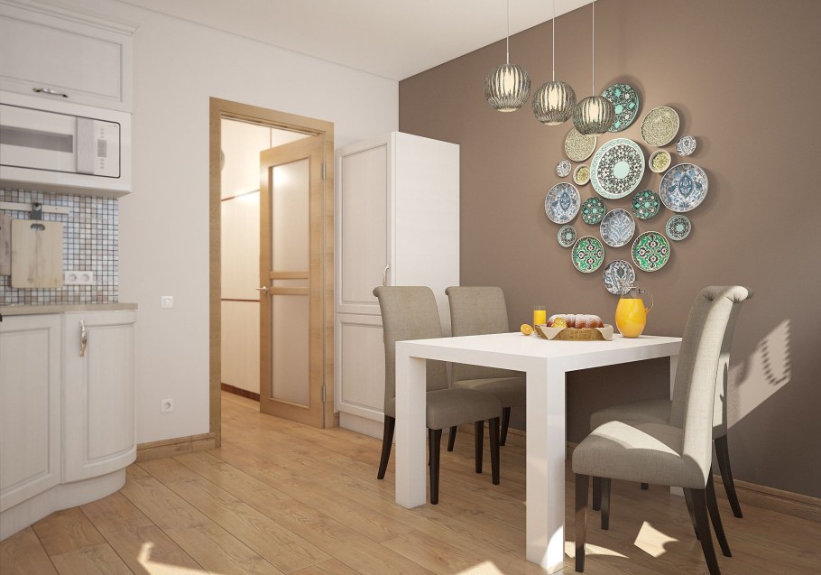 Декор стены в обеденной зоне