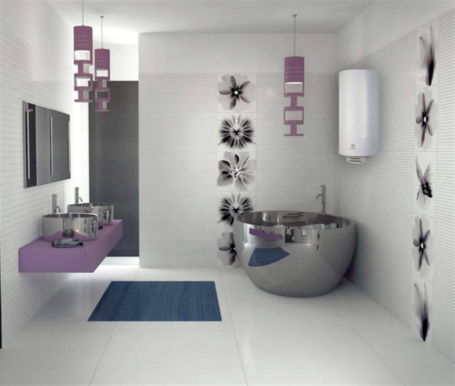 Ванные комнаты с современной плиткой