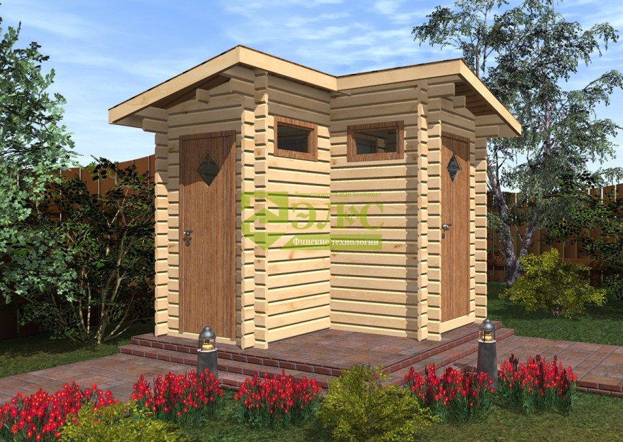 Дачный туалет угловой