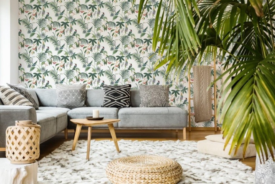 Обои флористика в интерьере