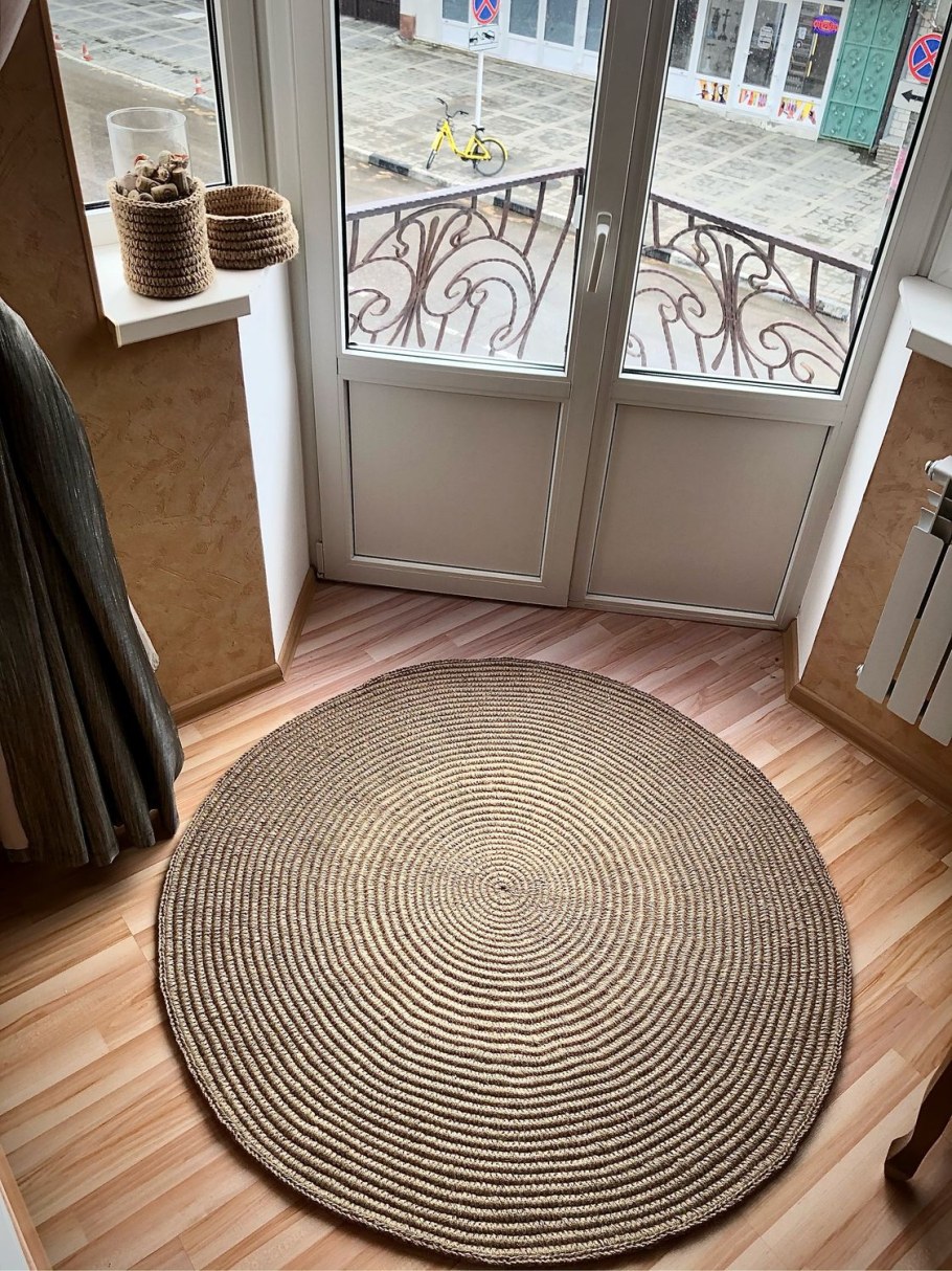 Коврик в ванную из джута