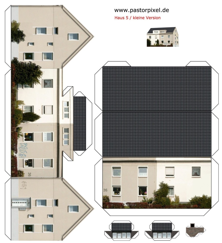 Развертка бумажного домика