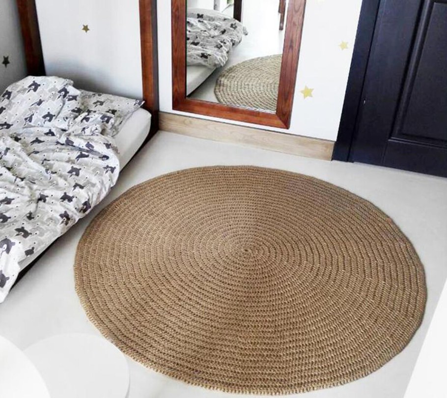 Джутовый коврик круглый