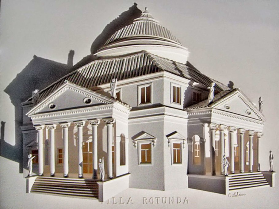 Архитектурное сооружение из бумаги