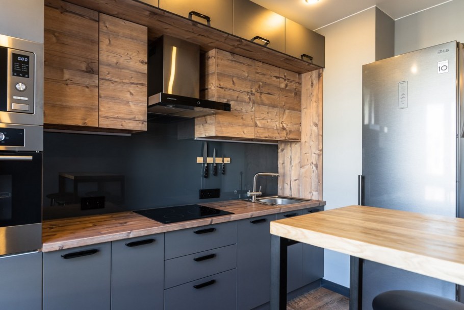 Кухонный гарнитур лофт дерево