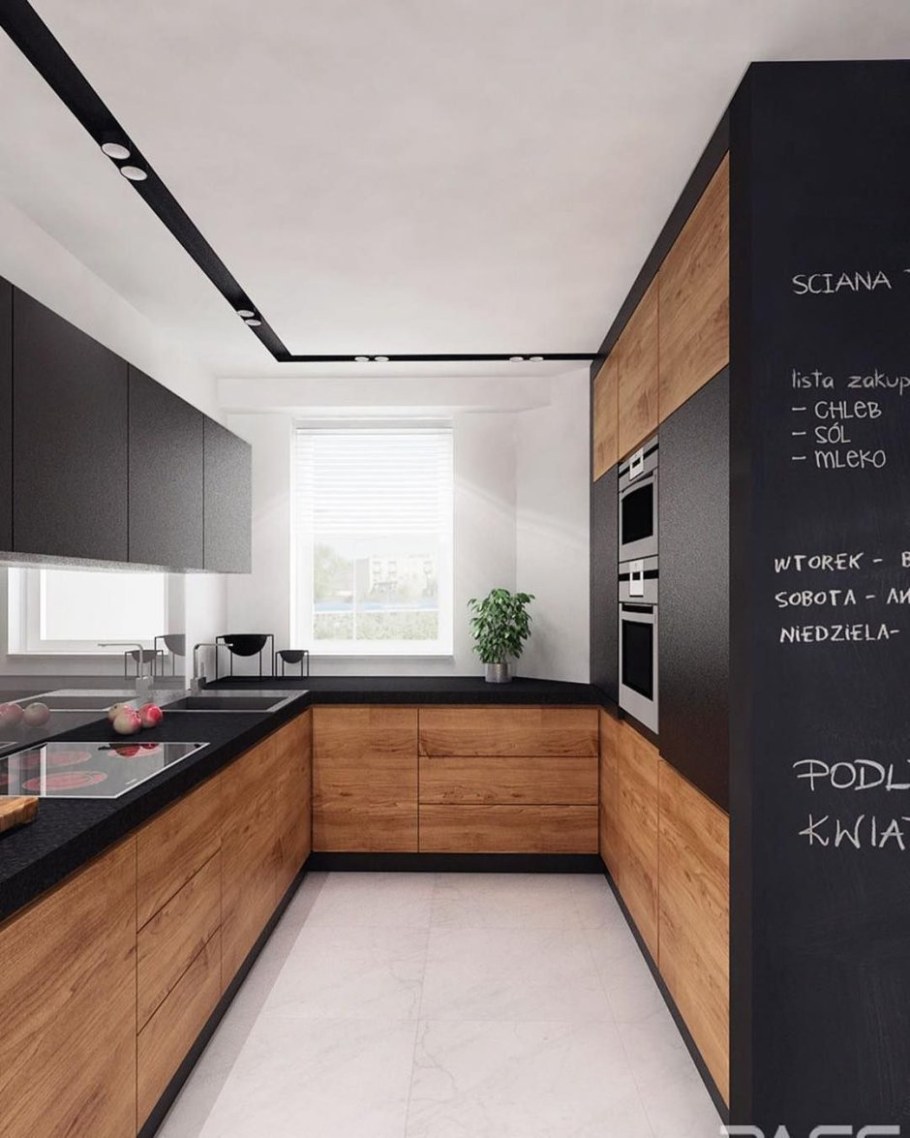 Современная кухня под дерево