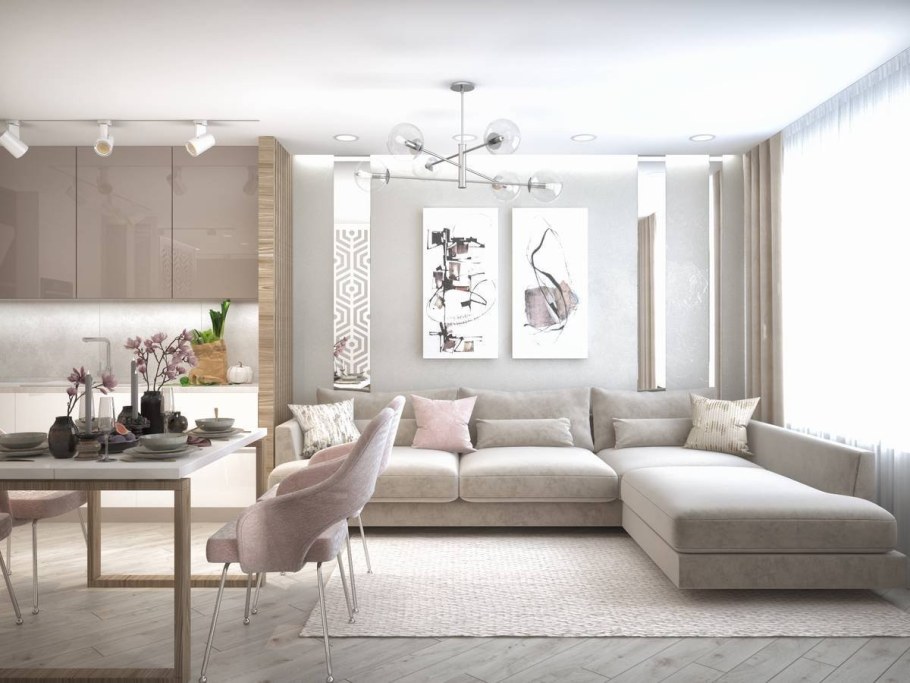 Современная кухня гостиная