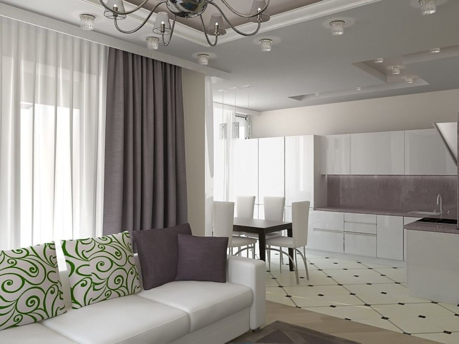 Кухня-гостиная в современном стиле