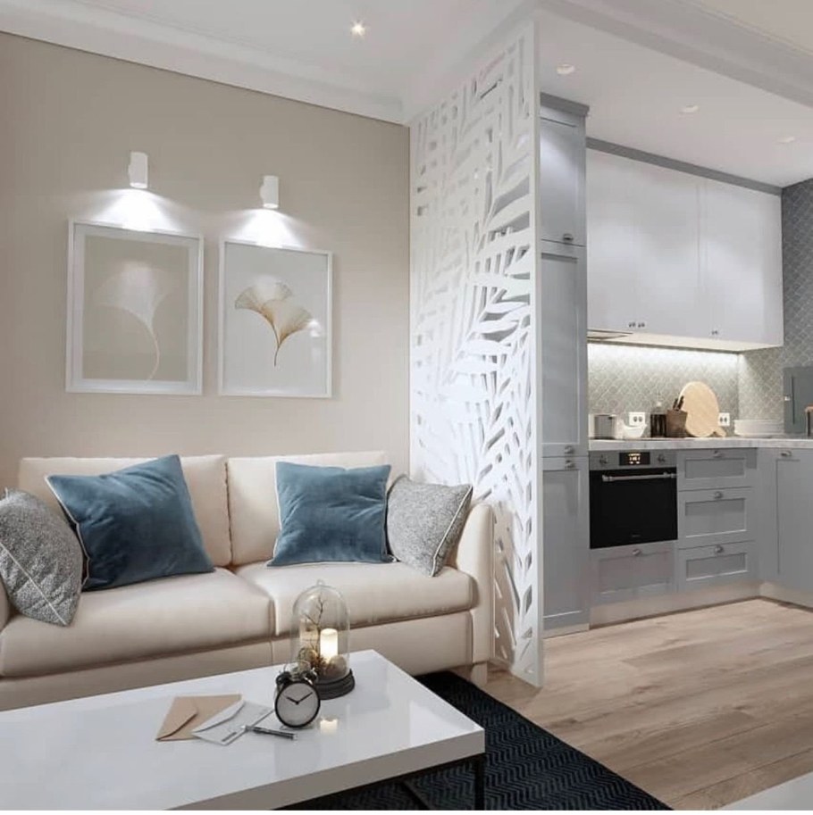 Кухня гостиная икеа 13м