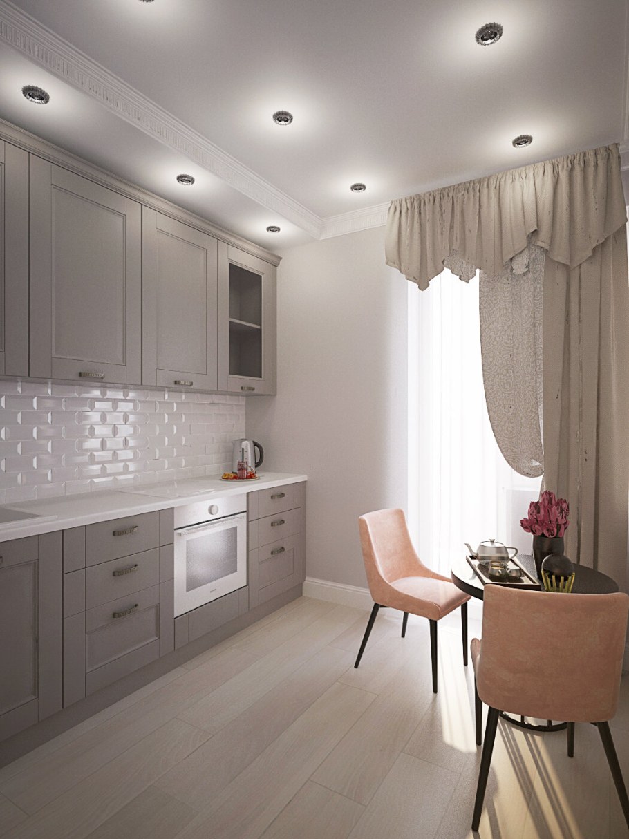 Маленькая прямоугольная кухня