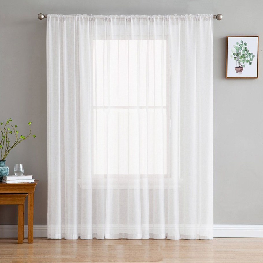 Тюль под лен как вешать