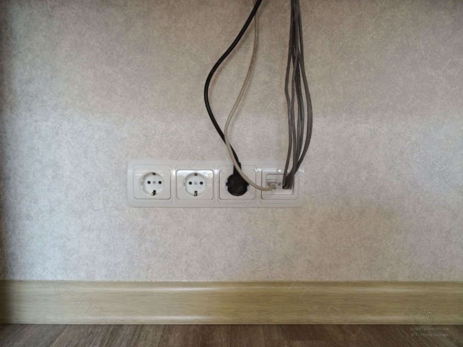 Розетки под телевизор на стене