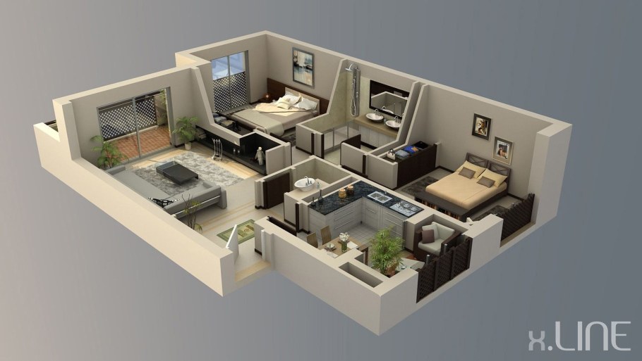 Планировка квартиры Revit 3d