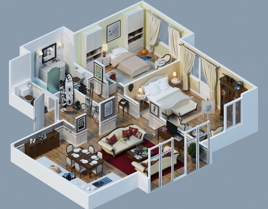 Floorplan 3d бытовки