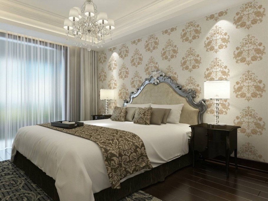 Обои для спальни комбинированные
