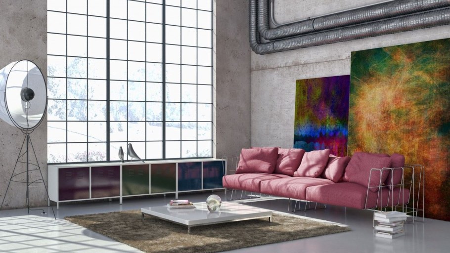 Современная живопись в интерьере лофт