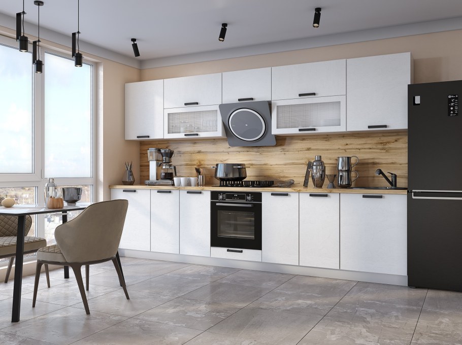 Кухня Нувель бетон белый