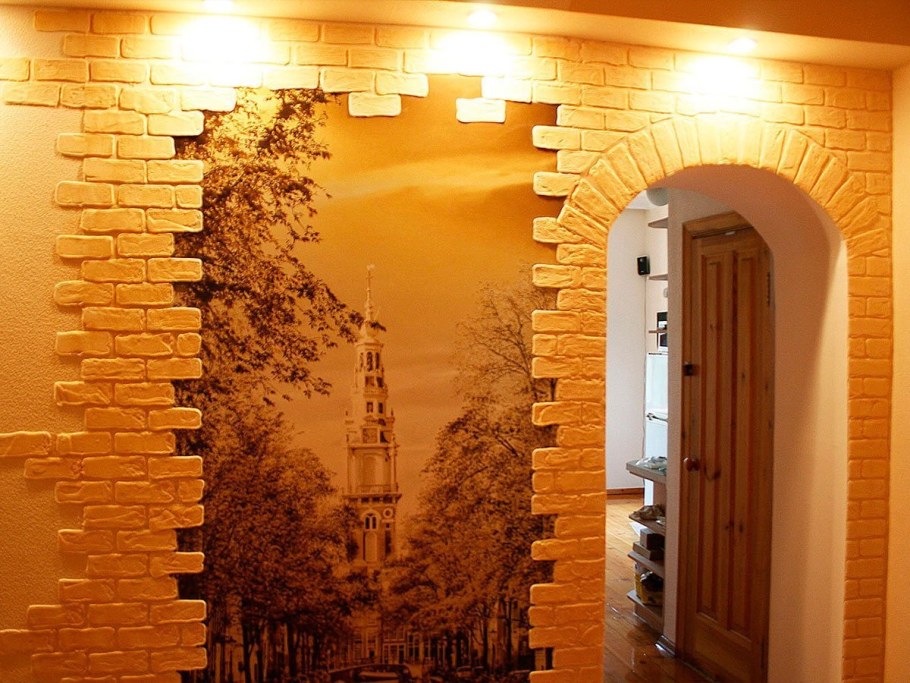 Декор стен искусственным камнем